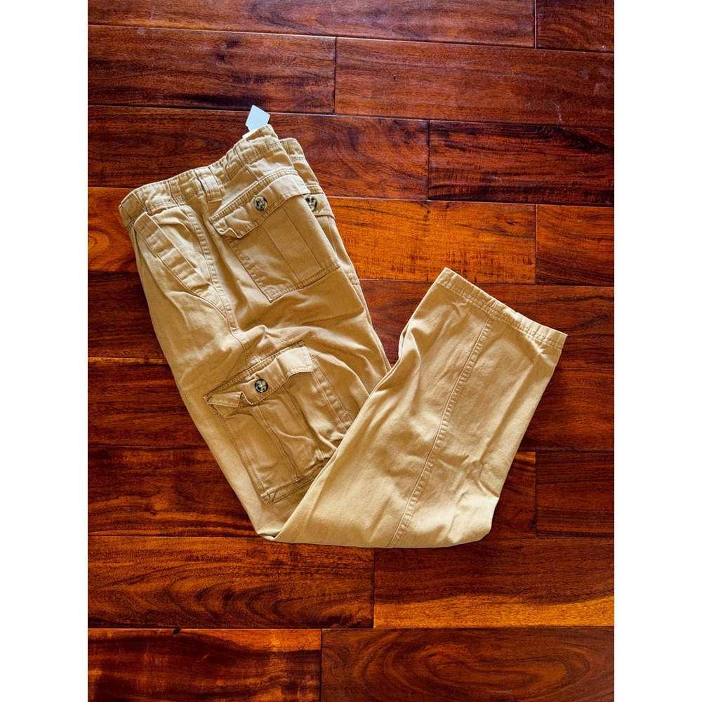 Bangladesh Cargo Pants Mens 32x32 Khaki 100%Cotton Multi Pocket Straight Leg